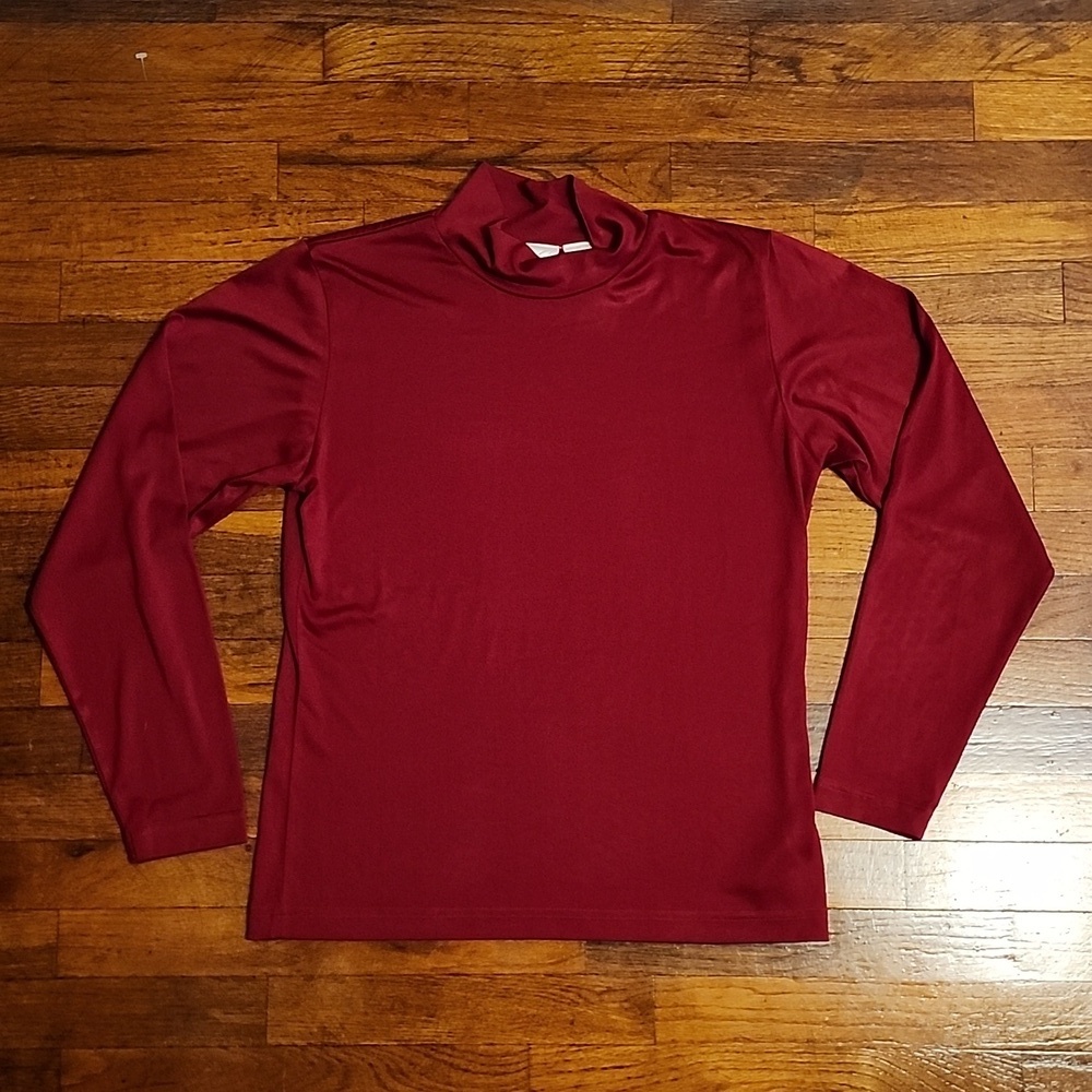Emma James Beautiful Maroon Color Mock Turtleneck with long sleeves